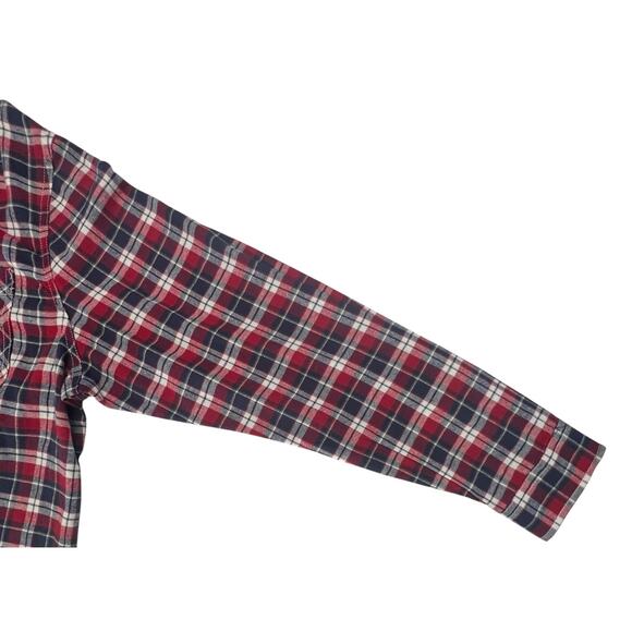 New UNIONBAY Men’s XL Flannel Shirt Hoodie Red Plaid Button Down Long Sleeve - Picture 8 of 12